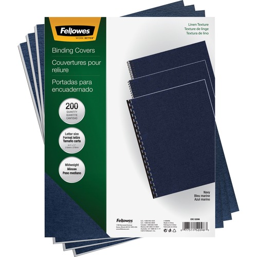 Linen Texture Binding System Covers, 11 X 8-1/2, Navy, 200/pack