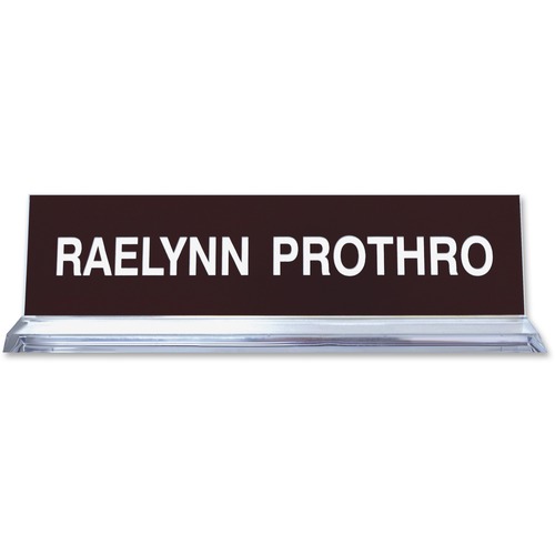 Acrylic Base Desk Sign, 2"x8", Clear Frame