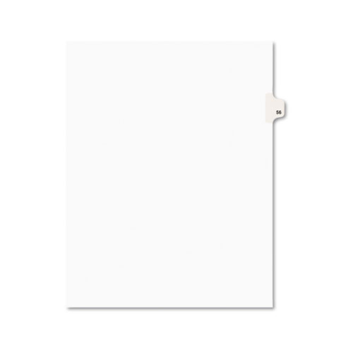 Avery-Style Legal Exhibit Side Tab Divider, Title: 56, Letter, White, 25/pack