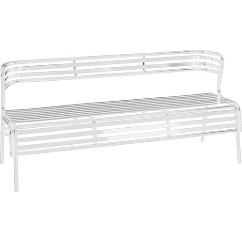 Bench, w/Back, Indoors/Outdoors, 60"Wx25"Dx30"H, White