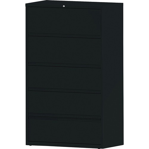 Lateral File, RCD, 5-Drawer, 42"x18-5/8"x68-3/4", Black