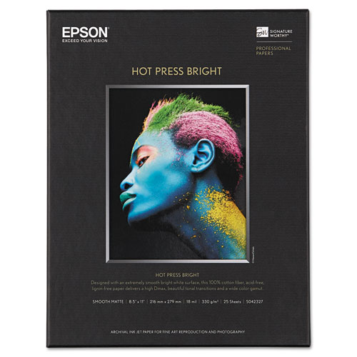 Hot Press Bright Fine Art Paper, 8-1/2 X 11, Bright White, 25 Sheets