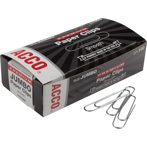 PAPER CLIPS, JUMBO, SILVER, 1000/PACK