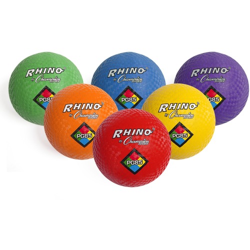 Playground Ball Set, Nylon, Assorted Colors, 6/set