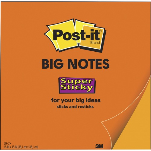 BIG NOTES, 11 X 11, ORANGE, 30 SHEETS/PAD