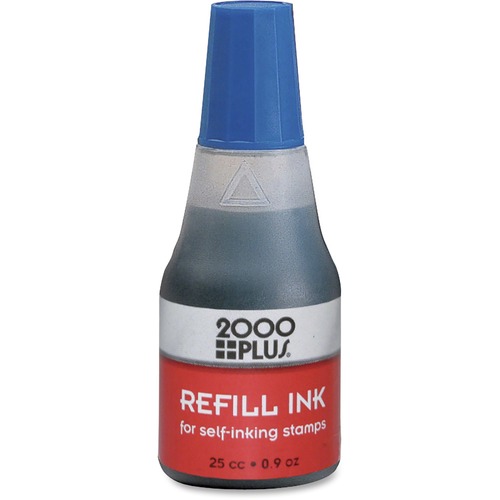 Self-Inking Refill Ink, Blue, 0.9 Oz. Bottle