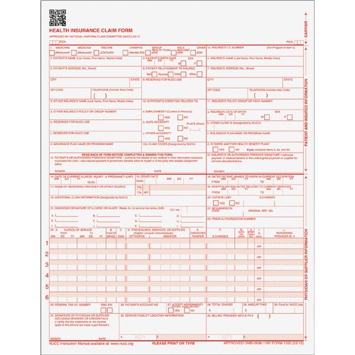 Centers For Medicare And Medicaid Services Forms, 8 1/2 X 11, 250 Forms/pack