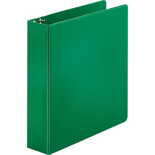 Business Source  Binder, Round Rings, 2" Capacity, 11"x8-1/2", Green