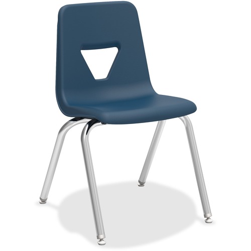 Student Chairs, Stacking, 18-3/4"x20-1/2"x30", 4/CT, Navy