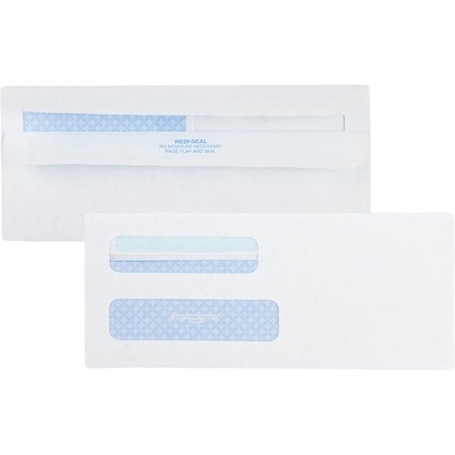 2-Window Redi-Seal Security-Tinted Envelope, #8 5/8, 3 5/8 X 8 5/8, White,500/bx