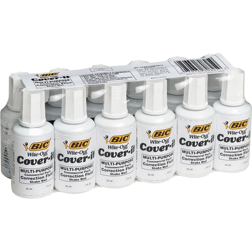 Correction Fluid, Fast-Drying, 20 ml, 12/BX, White