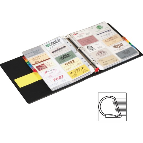 Card File Binder,Holds 400 Cards,1-1/2" Capacity,Letter,BK