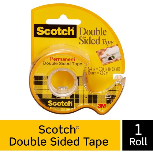 DOUBLE-SIDED REMOVABLE TAPE IN HANDHELD DISPENSER, 1" CORE, 0.75" X 33.33 FT, CLEAR