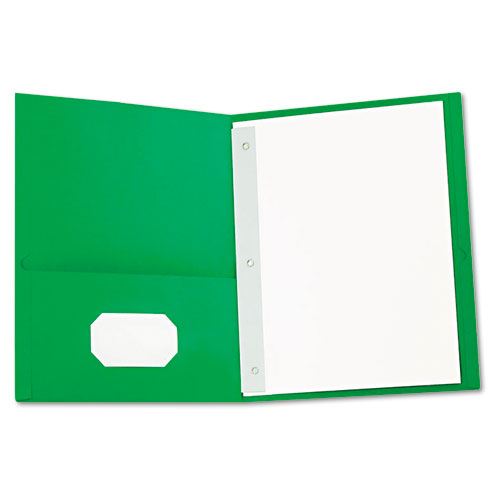 Two-Pocket Portfolios W/tang Fasteners, 11 X 8-1/2, Green, 25/box