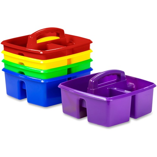 Small Art Caddies, 9.25 X 9.25 X 5.25, Blue/red/yellow/green/purple, 5 Per Pack