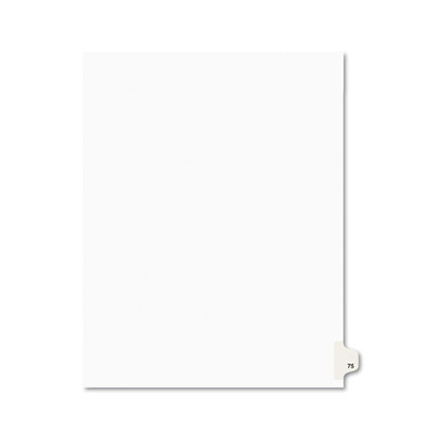 Avery-Style Legal Exhibit Side Tab Divider, Title: 75, Letter, White, 25/pack