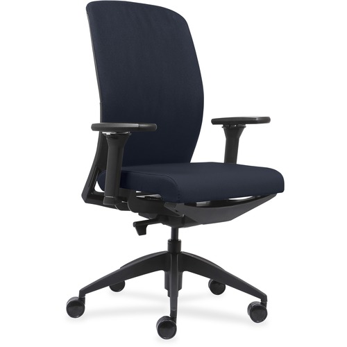 High-back Chair, 6-Way Adj Arms, 26-1/2"x25"x47", DBE/BK