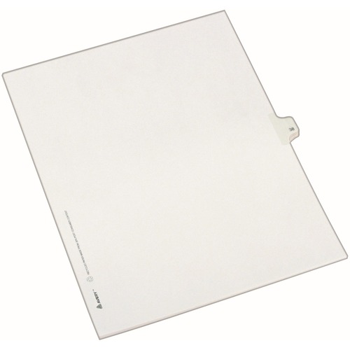 Allstate-Style Legal Exhibit Side Tab Divider, Title: 38, Letter, White, 25/pack