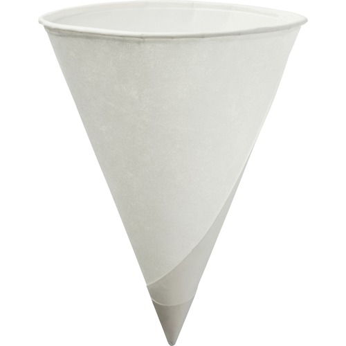 Rolled Rim, Poly Bagged Paper Cone Cups, 6oz, White, 200/bag, 25 Bags/carton