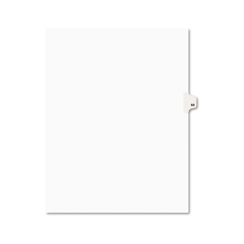 Avery-Style Legal Exhibit Side Tab Divider, Title: 60, Letter, White, 25/pack
