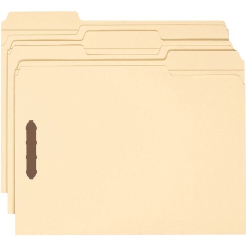 Folders, w/Fasteners, 11pt, 1/3-Cut, 9-1/2"x11", 50,BX,