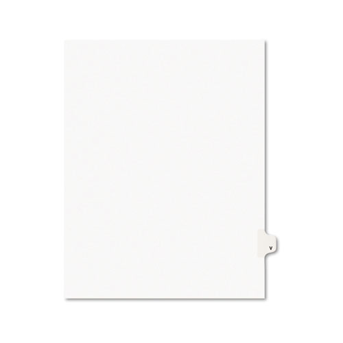 Avery-Style Legal Exhibit Side Tab Dividers, 1-Tab, Title V, Ltr, White, 25/pk