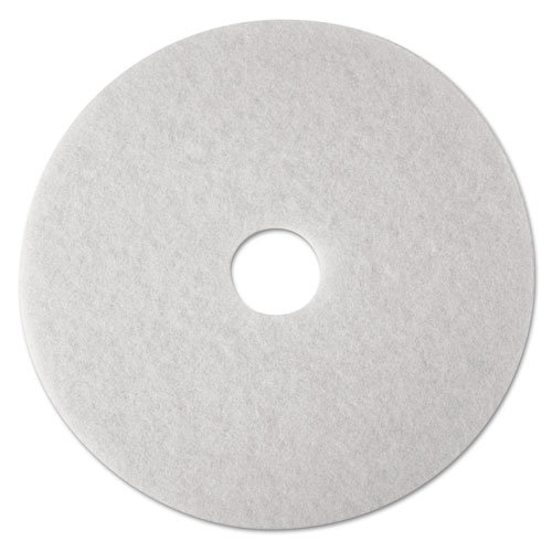 Low-Speed Super Polishing Floor Pads 4100, 24" Diameter, White, 5/carton