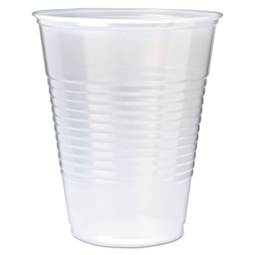 RK RIBBED COLD DRINK CUPS, 12OZ, TRANSLUCENT, 50/SLEEVE, 20 SLEEVES/CARTON