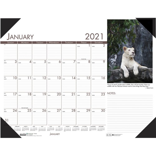 Desk Pad, 12 Months, Jan-Dec, 22"x17", WildLife