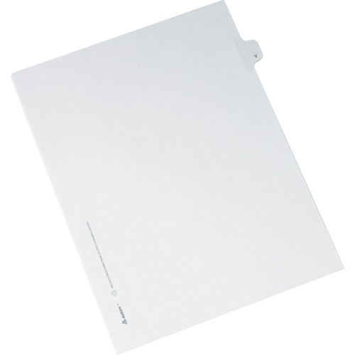 Allstate-Style Legal Exhibit Side Tab Divider, Title: V, Letter, White, 25/pack