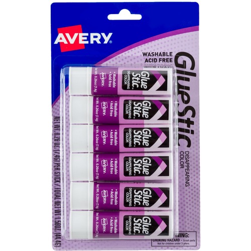 Permanent Glue Stics, Purple Application, .26 Oz, 6/pack