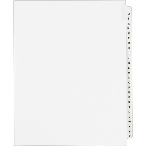 Avery-Style Legal Exhibit Side Tab Divider, Title: A-Z, Letter, White