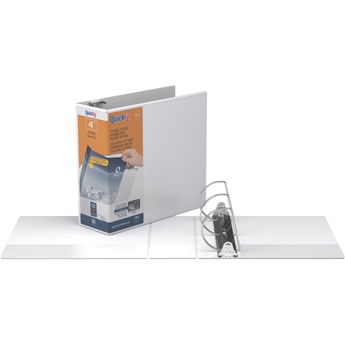 Quickfit D-Ring View Binder, 4" Capacity, 8 1/2 X 11, White