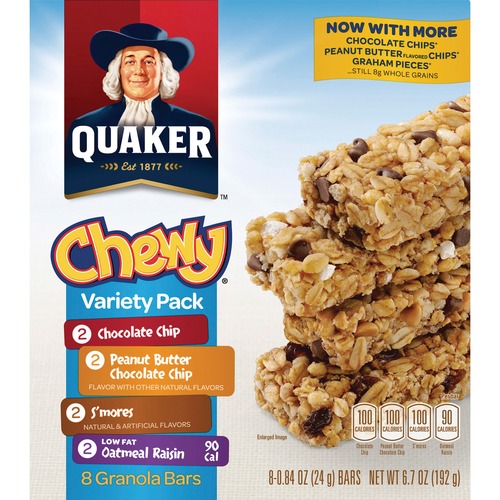 Quaker Foods  Chewy Granola Bars, Variety Pack, 6.7oz., 8/BX, Assorted