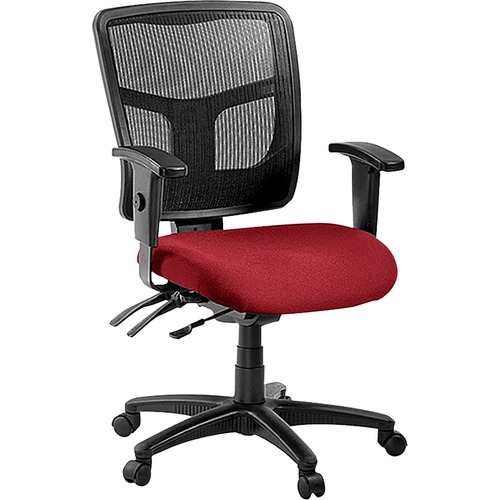 Mid-Back Chair,Ergomesh,25-1/4"x23-1/2"x40-1/2",Real Red