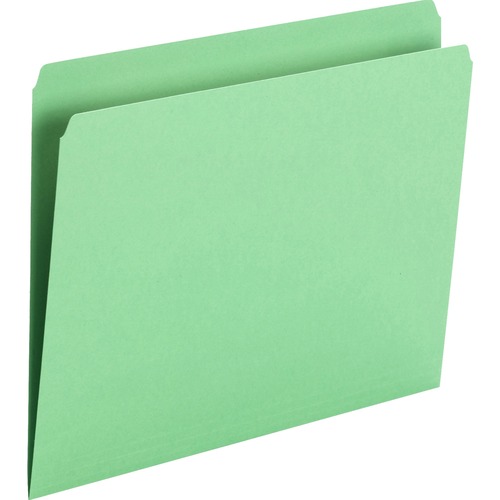 Colored Tab File Folder, 11pt, 3/4" Exp, Ltr, 100/BX, GN