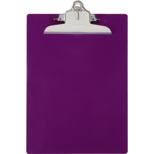 Recycled Plastic Clipboard W/ruler Edge, 1" Clip Cap, 8 1/2 X 12 Sheets, Purple