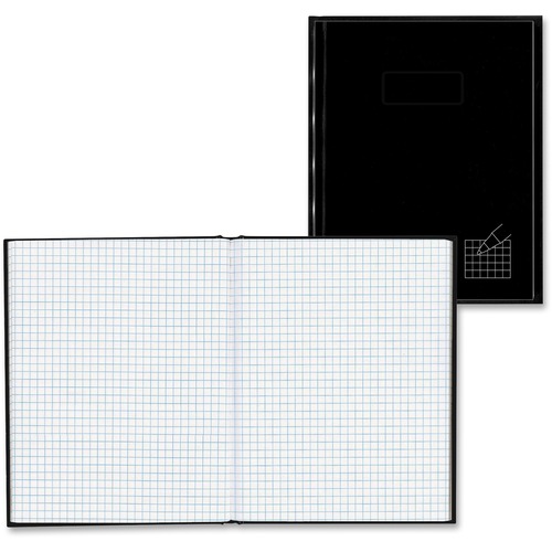 Business Notebooks, 4x4 Quad, 96 Shts, 9-1/4"x7-1/4", Black