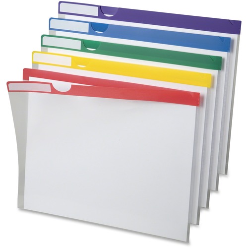 CLEAR POLY INDEX FOLDERS, LETTER SIZE, ASSORTED COLORS, 10/PACK