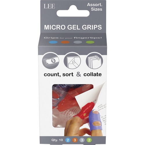 Micro Gel Finger Grips, Assorted Sizes, 10/EA, AST