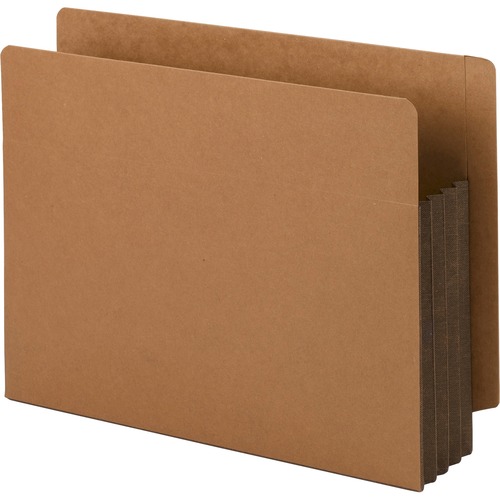 3 1/2" Exp File Pockets, Straight Tab, Letter, Brown, 10/box