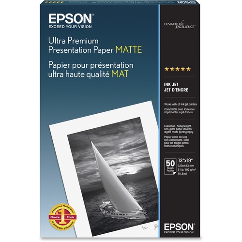 Ultra Premium Matte Presentation Paper, 13 X 19, White, 50/pack