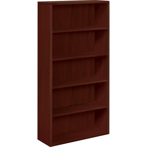 10500 Series Laminate Bookcase, Five-Shelf, 36w X 13-1/8d X 71h, Mahogany