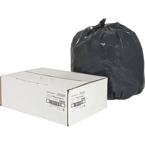 Trash Can Liners,Rcycld,16 Gal,.85mil,24"x33",500/BX,BK