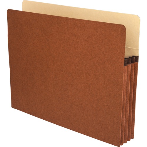 File Pockets, 3-1/2" Exp., Letter, 25/BX, Redrope