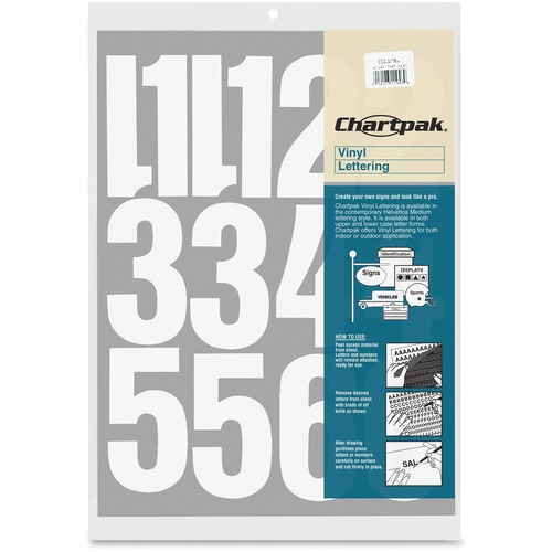 Numbers, Vinyl, Perm Adhesive, 4", 23/PK, White