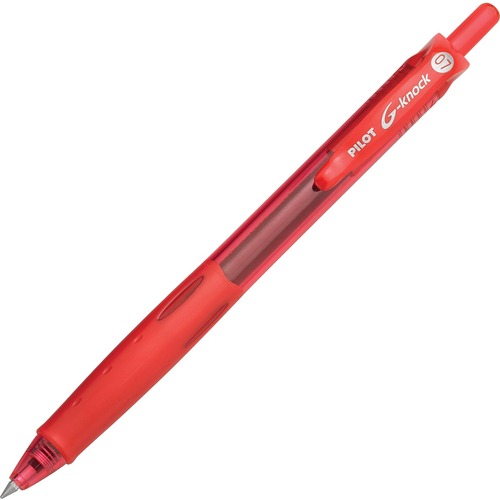 G-Knock Begreen Retractable Gel Ink Pen, Red Ink, .7mm, Dozen