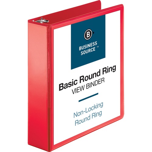 View Binder, Round Ring, 2", Red