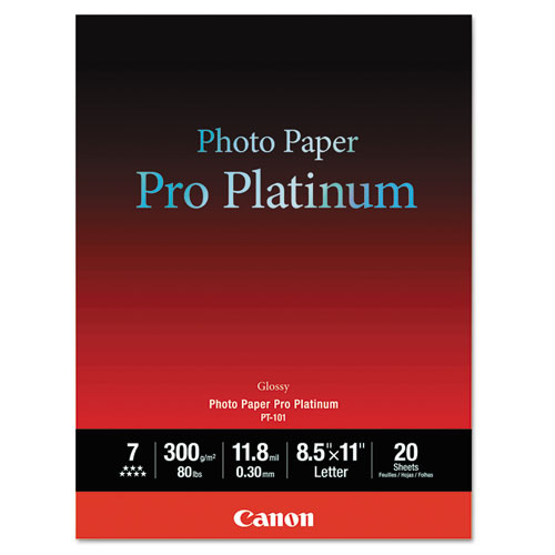 Photo Paper Pro Platinum, High Gloss, 8-1/2 X 11, 80 Lb., White, 20 Sheets/pack