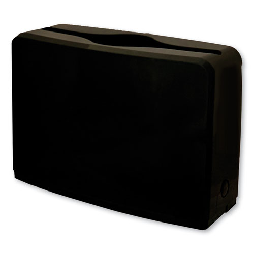 COUNTERTOP FOLDED TOWEL DISPENSER, 10.63" X 7.28" X 4.53", BLACK